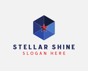 Geometric Cube Star logo design