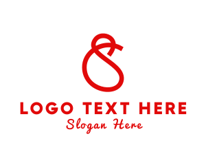 Ampersand - Simple Curved Ribbon logo design