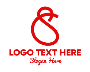 Curved - Red Curved Ribbon logo design