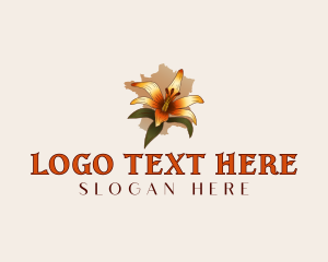 Map - Organic Lily Flower logo design