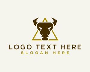 Ox - Wild Bison Horn logo design