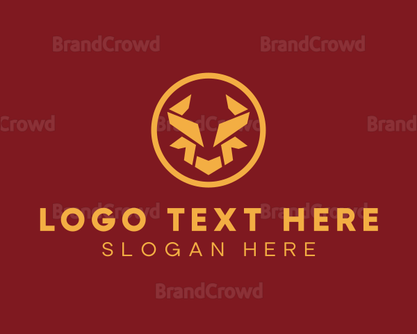 Geometric Bull Horns Logo