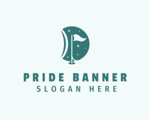 Golf Sports Flag logo design