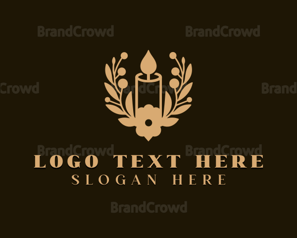 Floral Candle Wreath Logo