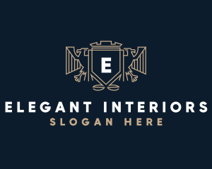 Elegant Eagle Shield logo design