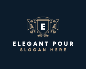 Elegant Eagle Shield logo design