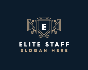 Elegant Eagle Shield logo design