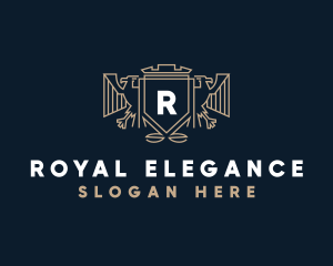 Elegant Eagle Shield logo design