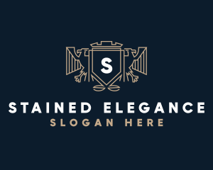 Elegant Eagle Shield logo design