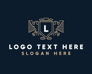 Sophisticated - Elegant Eagle Shield logo design