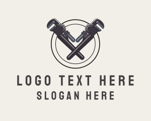 Symmetrical - Plumbing Wrench Hipster logo design