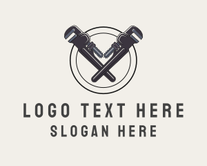 Plumbing Wrench Hipster Logo