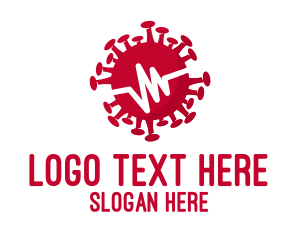 Germ - Red Virus Pulse logo design