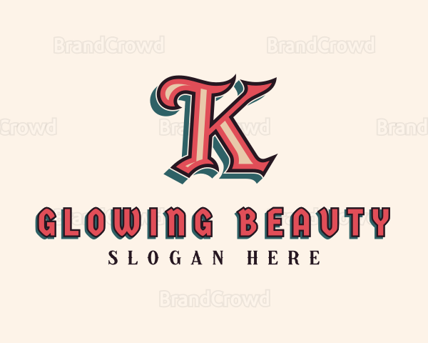 Medieval Boutique Brand Letter K Logo