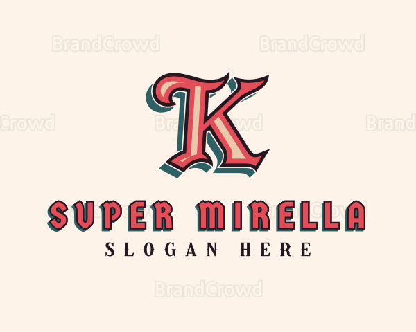 Medieval Boutique Brand Letter K Logo