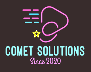 Neon Star Comet Media logo design