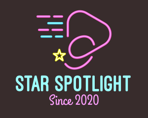 Neon Star Comet Media logo design