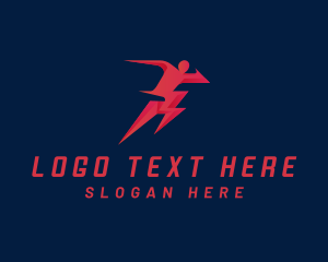 Fitness - Lightning Running Man logo design