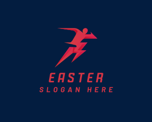 Marathon - Lightning Running Man logo design