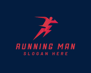 Lightning Running Man logo design