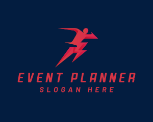 Power - Lightning Running Man logo design