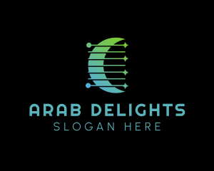 Arab - Gradient Arabic Moon logo design