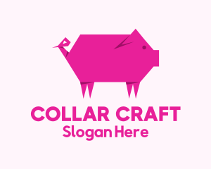 Pink Pig Origami logo design