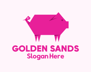 Pink Pig Origami logo design