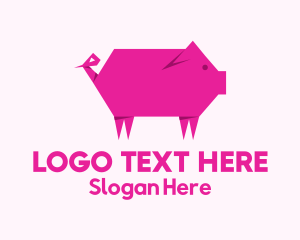 Pink Pig Origami Logo