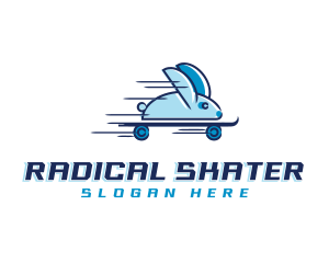 Fast Pet Rabbit Skateboard logo design