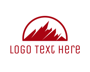 Abstract Red Mountain Logo