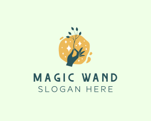 Hand Plant Sparkle Wellness logo design