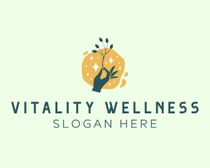 Hand Plant Sparkle Wellness logo design