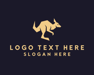 Kangaroo - Jumping Wild Kangaroo logo design