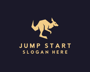 Jumping Wild Kangaroo logo design