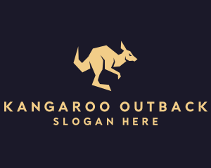 Jumping Wild Kangaroo logo design