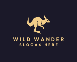 Jumping Wild Kangaroo logo design