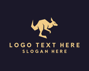 Zoo - Jumping Wild Kangaroo logo design