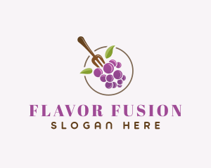 Recipe - Grape Fruit Meal logo design