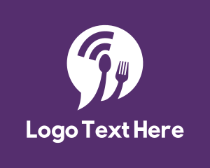 Chat Bubble - Chat Spoon Fork Signal logo design