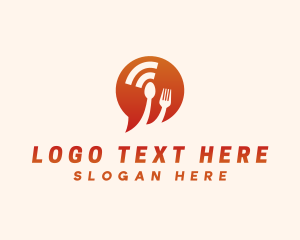 Wireless - Chat Spoon Fork Signal logo design