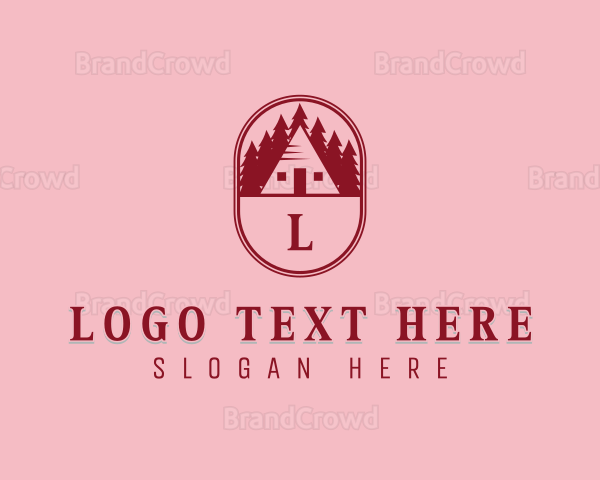 Retro Forest Cabin Logo