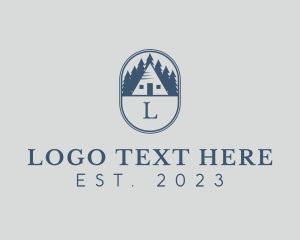 Campgrounds - Retro Forest Cabin logo design