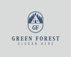 Retro Forest Cabin logo design