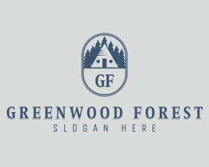 Retro Forest Cabin logo design