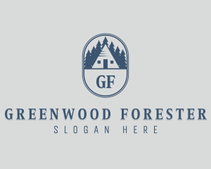 Retro Forest Cabin logo design