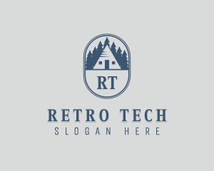 Retro Forest Cabin logo design