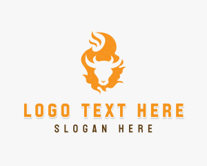 Flaming - Fire Beef Steakhouse logo design