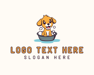 Bath Tub - Puppy Dog Bath logo design
