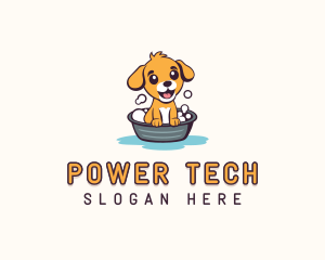 Bath Tub - Puppy Dog Bath logo design